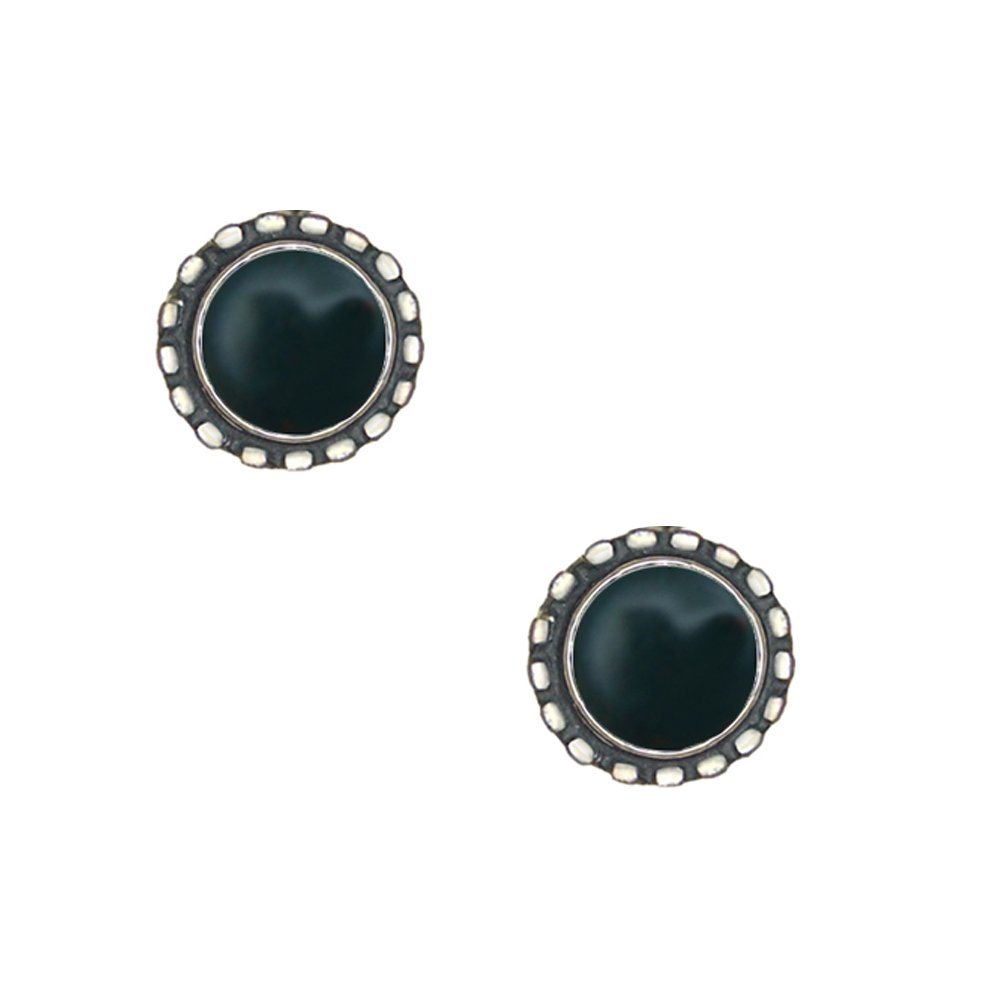 Sterling Silver Petite Bloodstone Post Stud Earrings